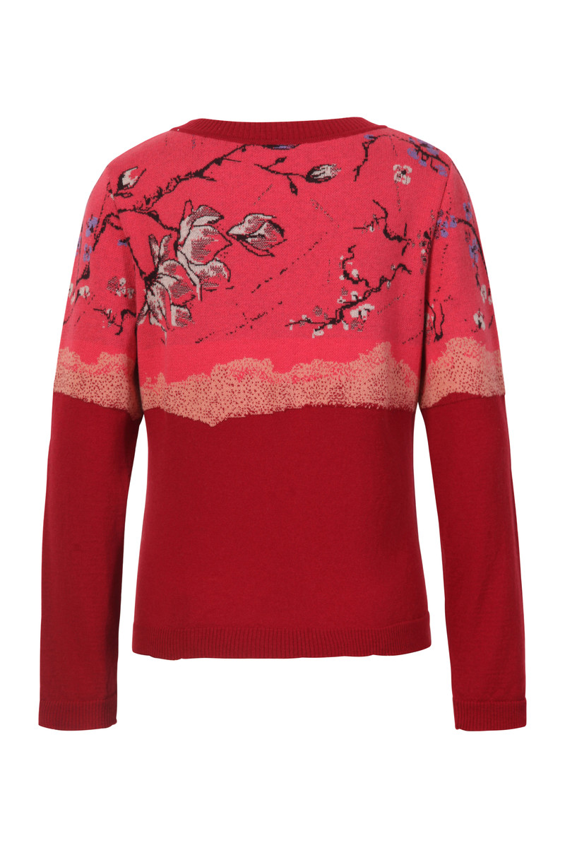 IVKO Outlet -Jacquard Pullover Cherry Blossom Pattern Rosewood