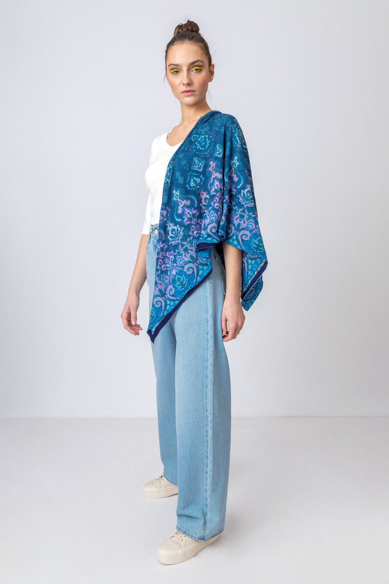 IVKO - Printed Shawl Ornament Motif Marine
