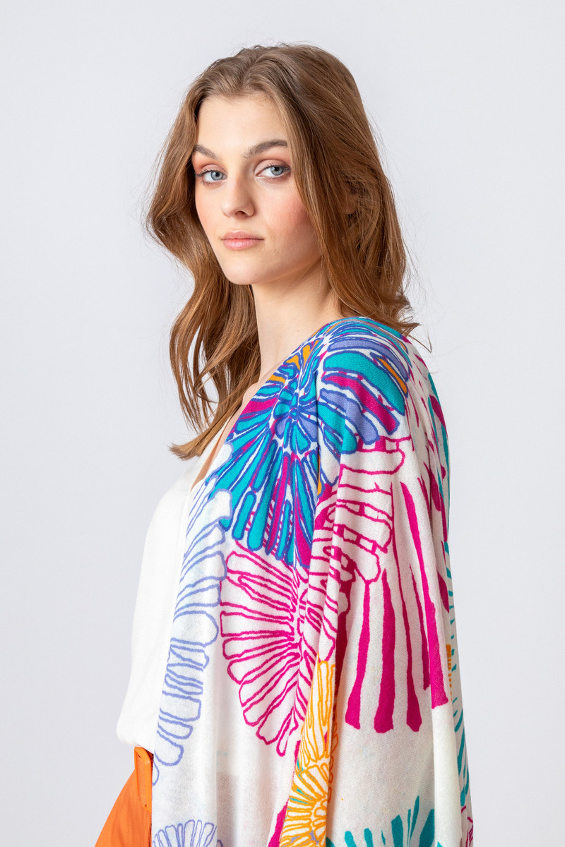 IVKO - Printed Shawl Sea Shell Motif Blue