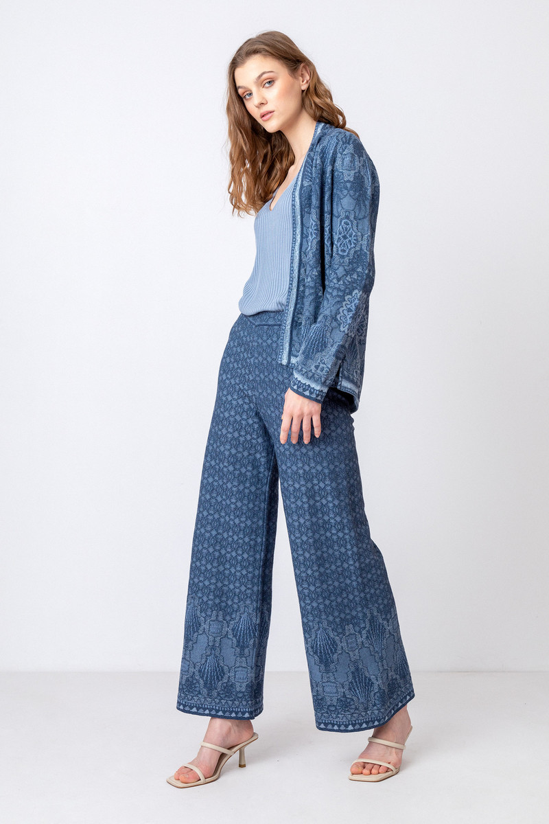 IVKO Outlet - Pants Ornament Motif Stone Blue