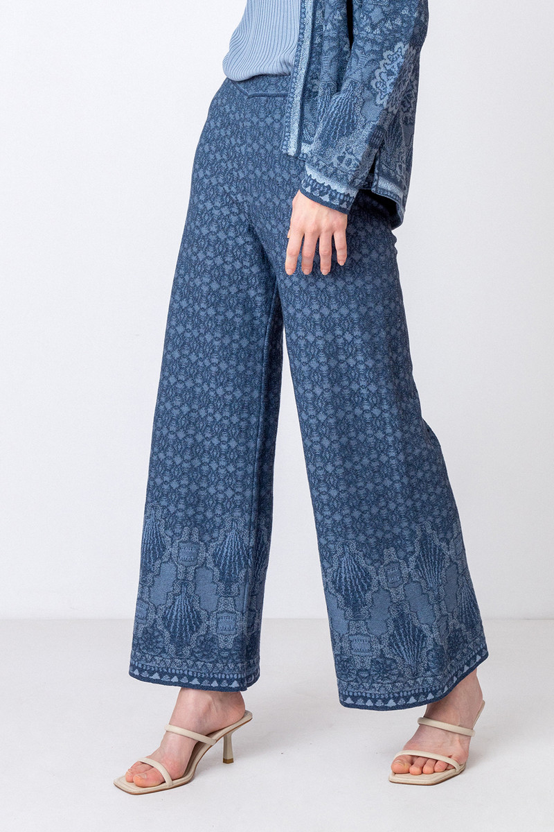 IVKO Outlet - Pants Ornament Motif Stone Blue