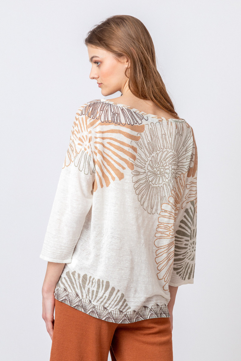IVKO - Printed Pullover Sea Shell Motif Off-White