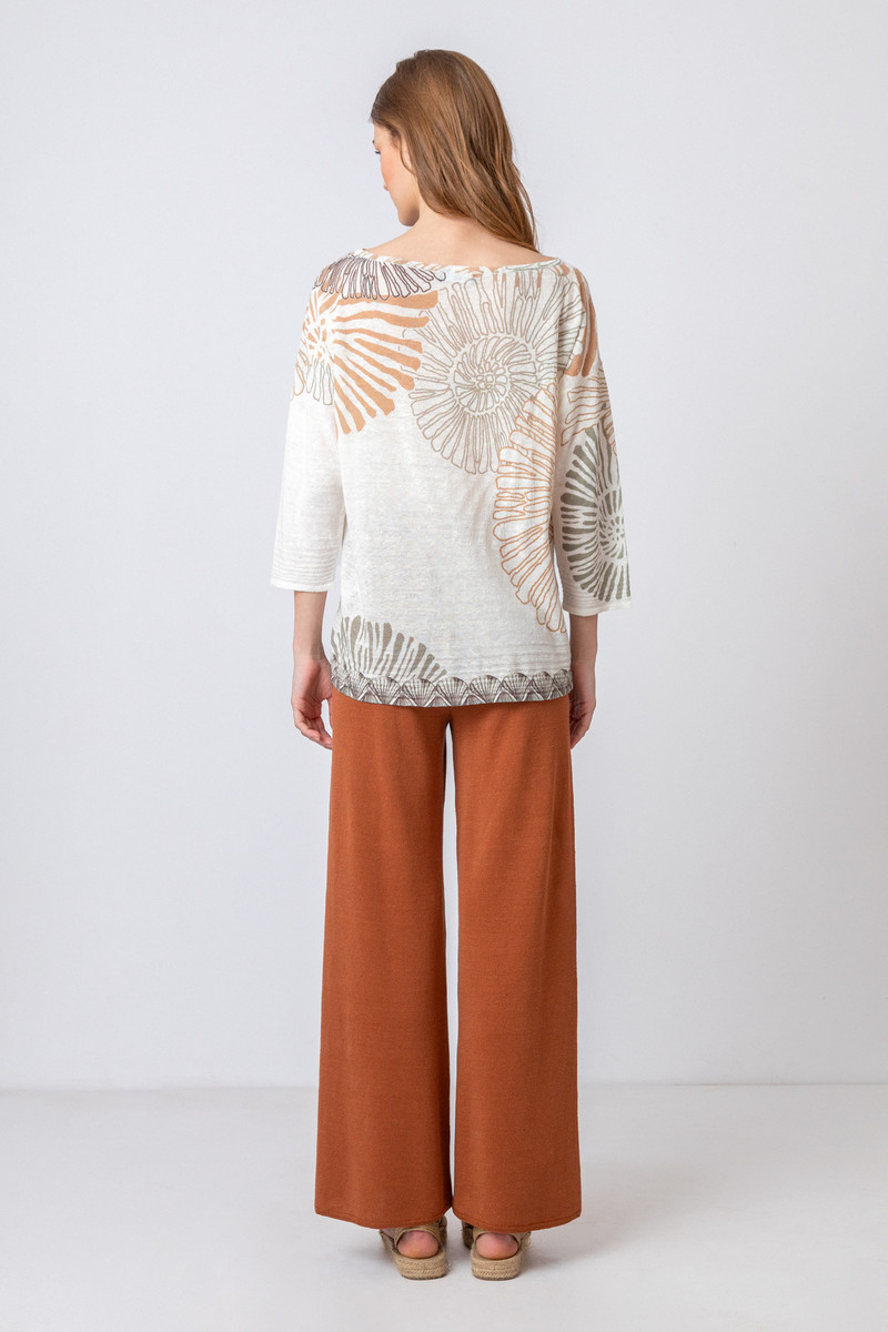 IVKO  - Printed Pullover Sea Shell Motif Off-White