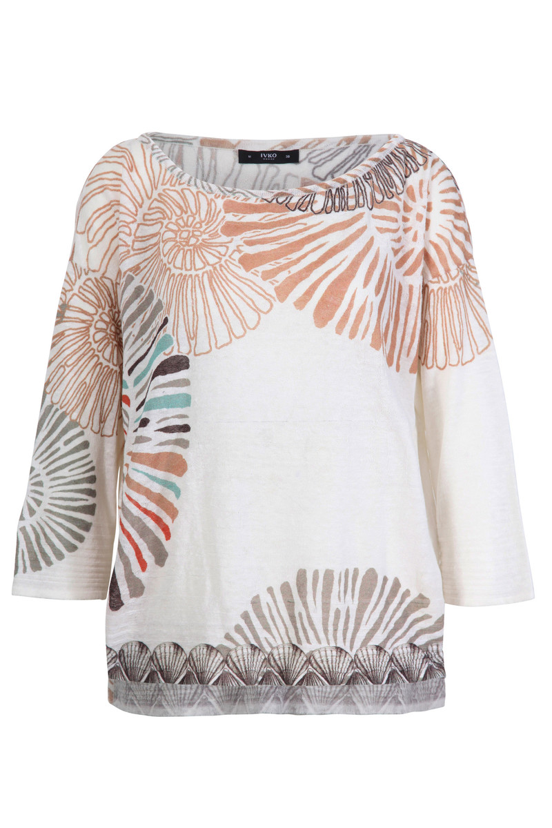 IVKO Outlet - Printed Pullover Sea Shell Motif Off-White