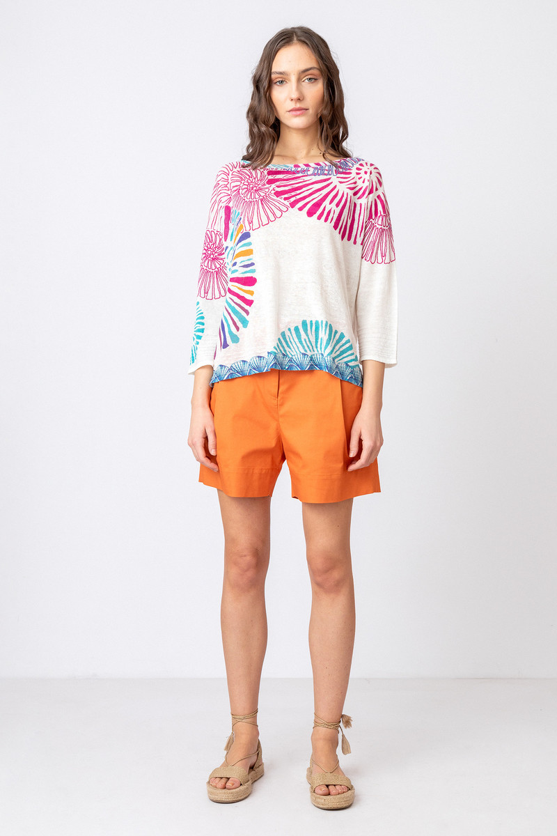 IVKO - Printed Pullover Sea Shell Motif Blue