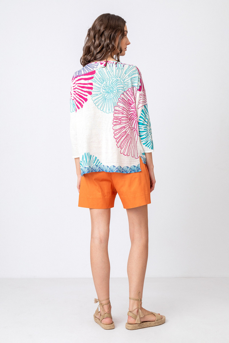 IVKO - Printed Pullover Sea Shell Motif Blue