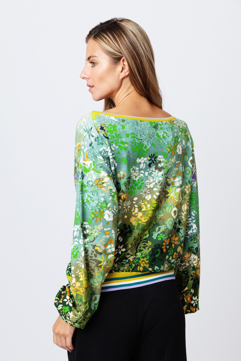IVKO - Printed Pullover Floral Motif Pastel Green