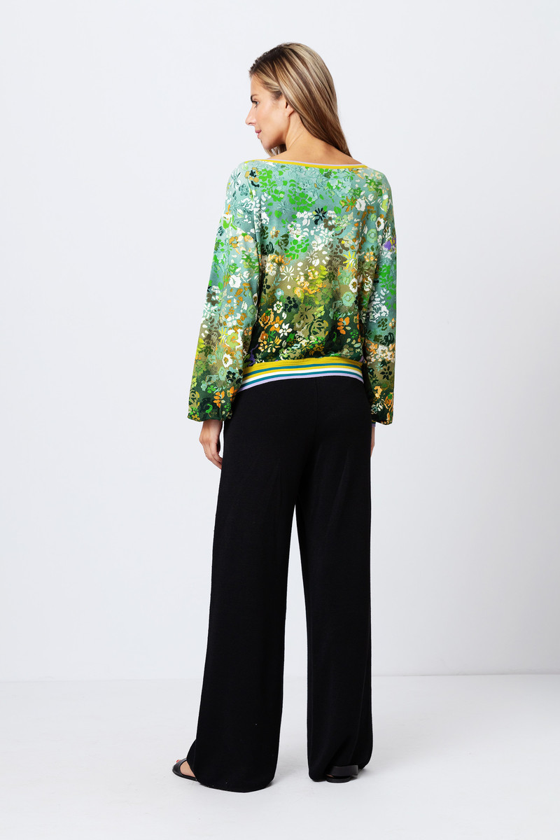 IVKO - Printed Pullover Floral Motif Pastel Green