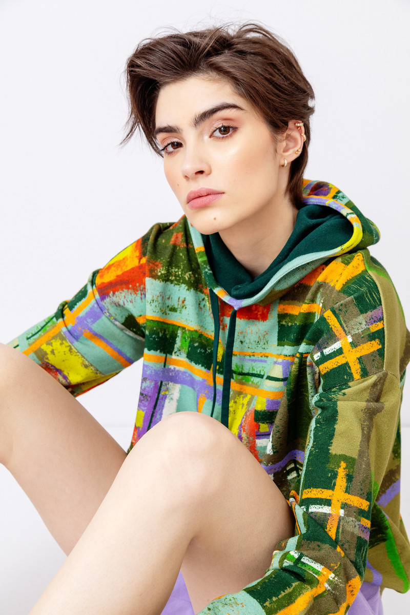 IVKO - Printed Pullover Tartan Motif Pastel Green