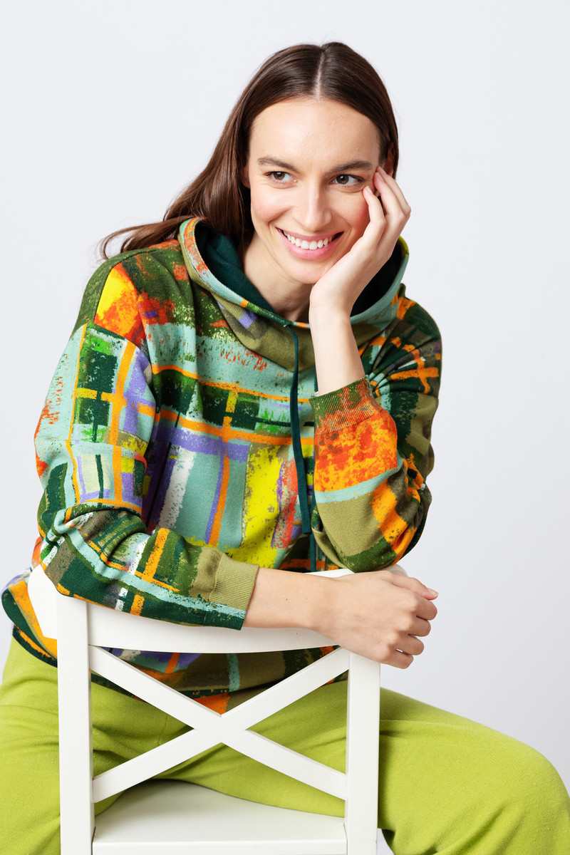 IVKO - Printed Pullover Tartan Motif Pastel Green