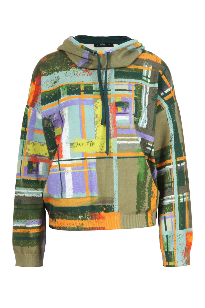 IVKO - Printed Pullover Tartan Motif Pastel Green