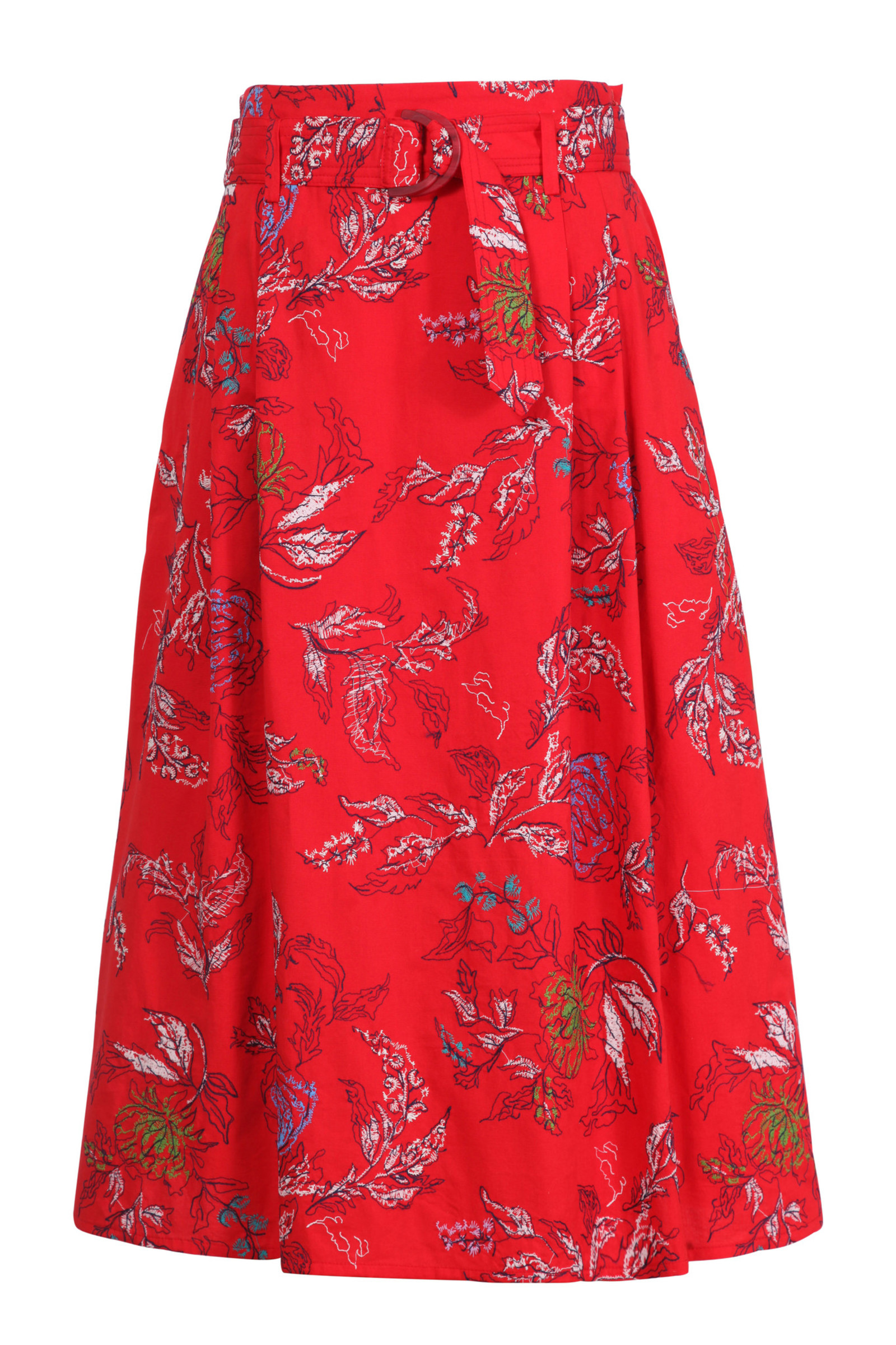 IVKO  Woman IVKO - Embroidered Skirt Floral Motif Red