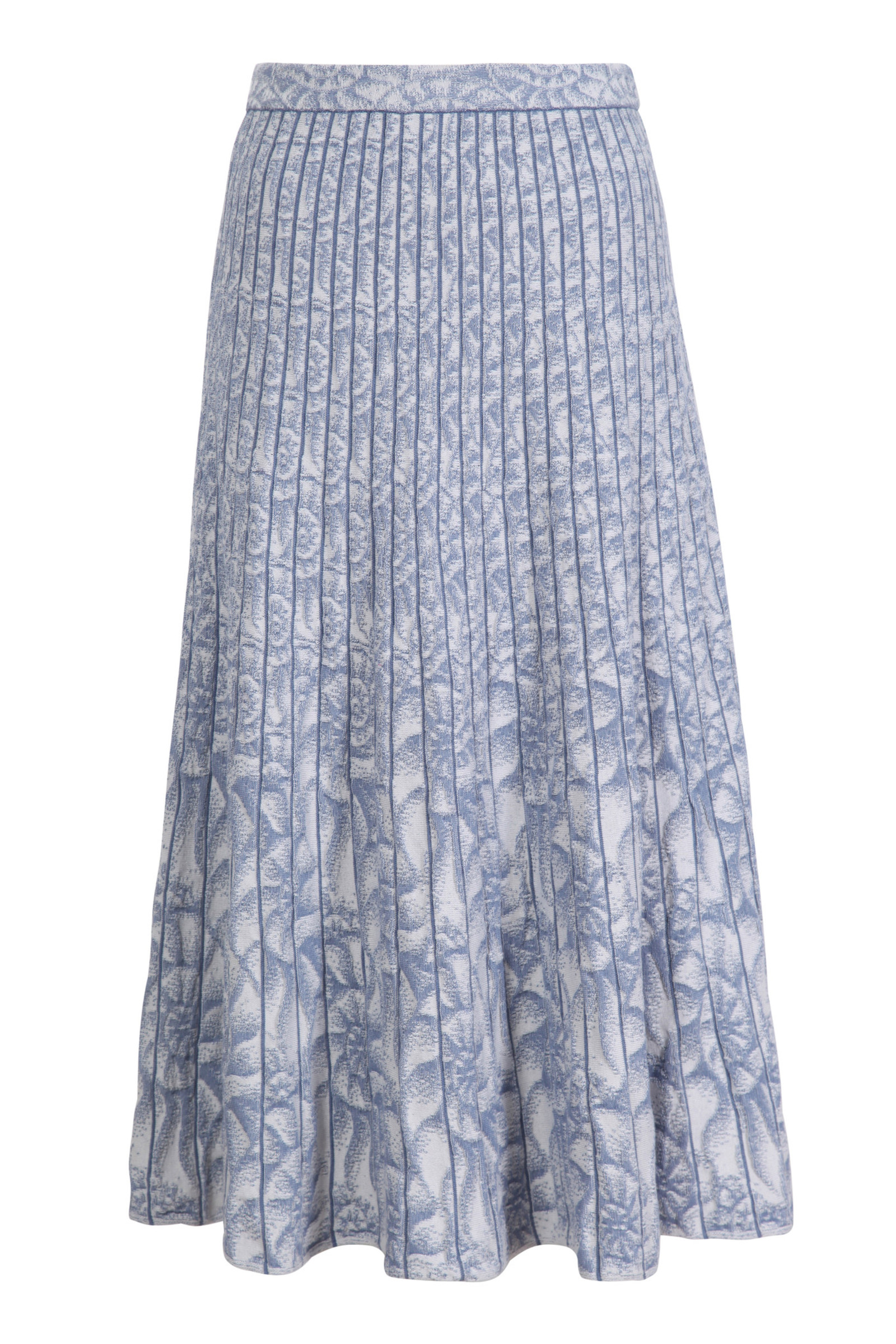 IVKO  Woman IVKO  - Skirt with Pleats Sea Shell Pattern Stone Blue
