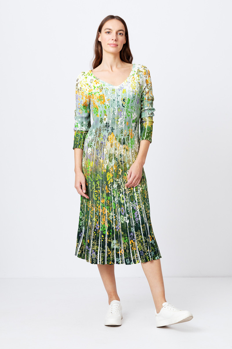 IVKO - Printed Dress Floral Pattern Pastel Green