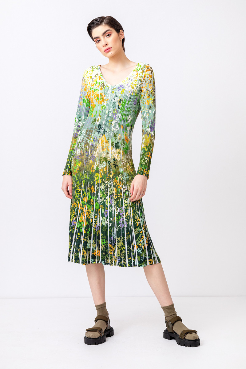 IVKO - Printed Dress Floral Pattern Pastel Green