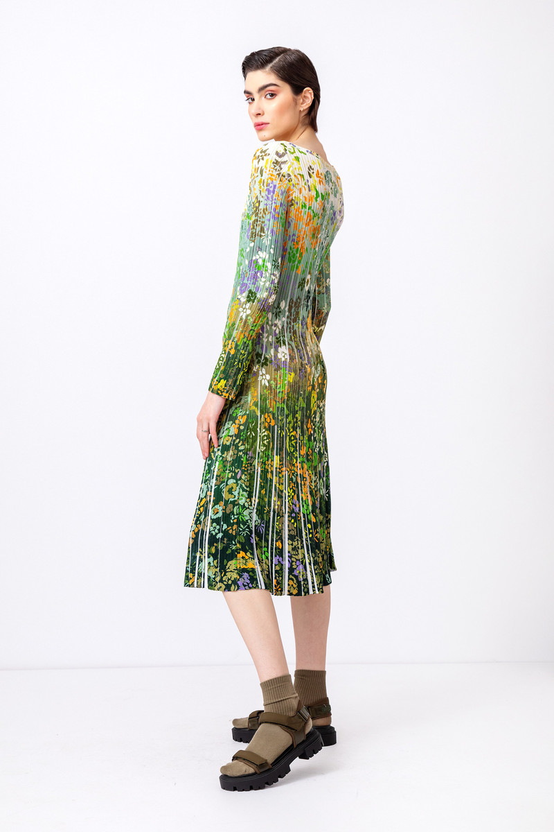 IVKO - Printed Dress Floral Pattern Pastel Green