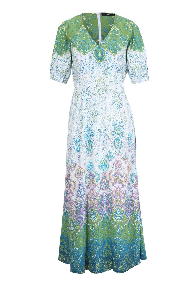 IVKO - A-Line Dress Ornament Motif Off-White