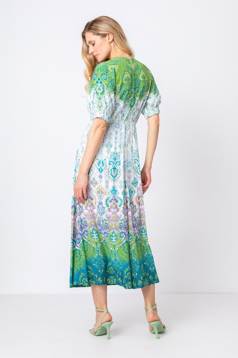 IVKO - A-Line Dress Ornament Motif Off-White