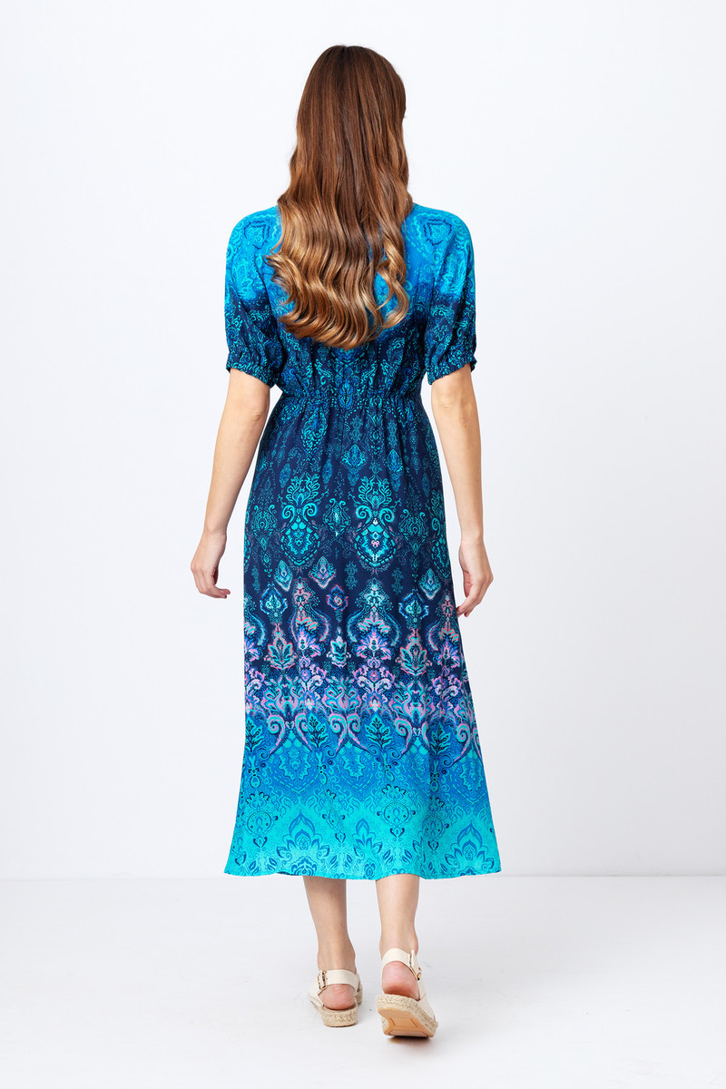 IVKO - A-Line Dress Ornament Motif Marine
