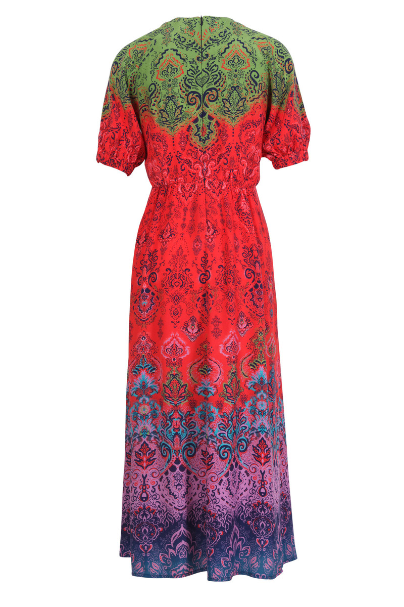 IVKO - A-Line Dress Ornament Motif Red