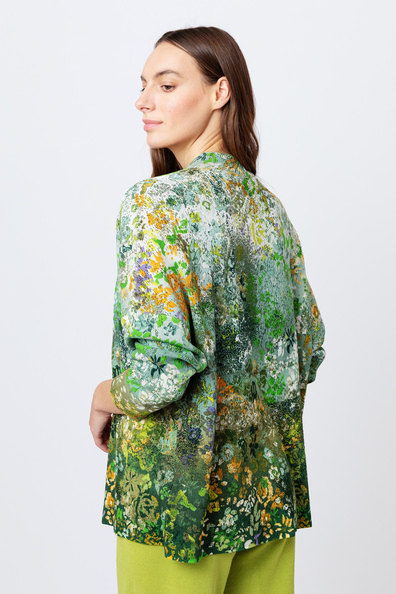 IVKO - Printed Coatigan Floral Motif Pastel Green