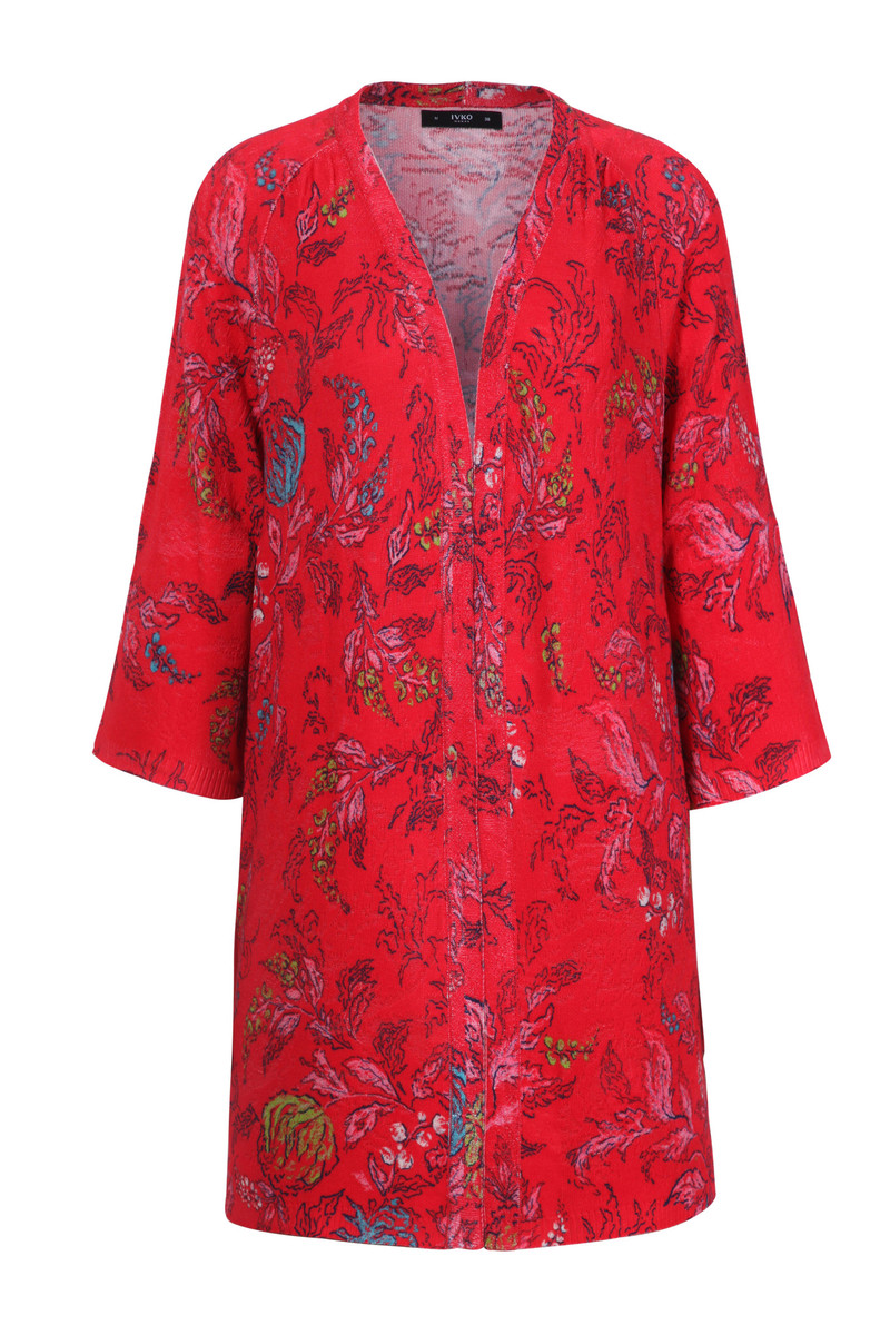 IVKO - Printed Coatigan Floral Motif Red