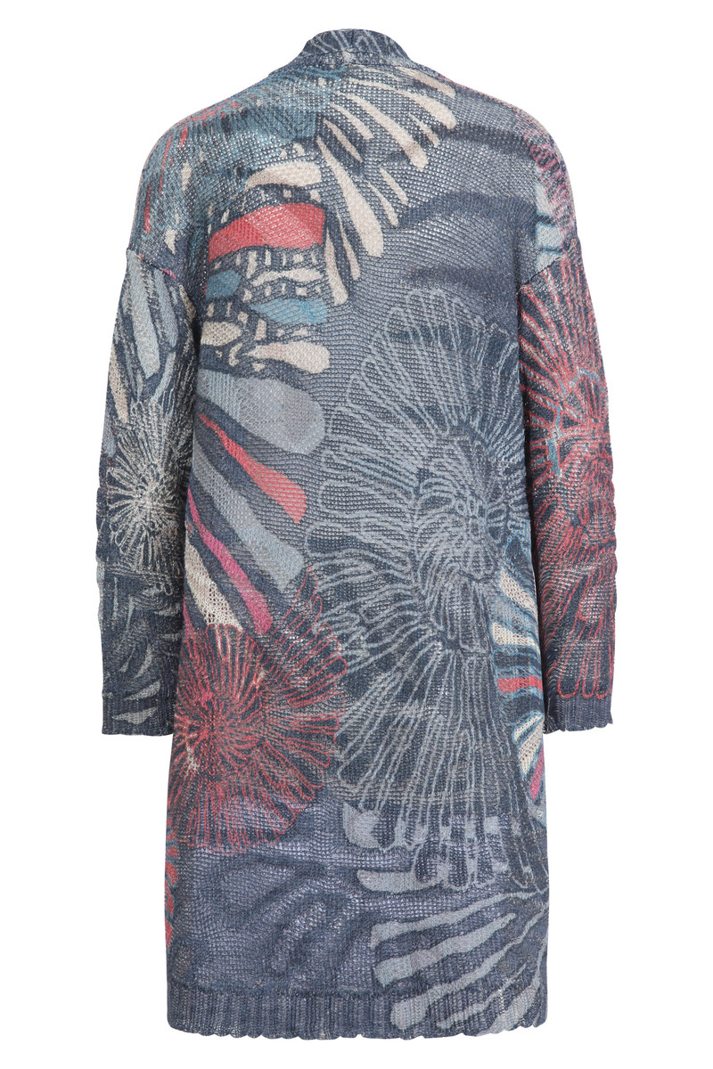 IVKO - Printed Coatigan Sea Shell Motif Stone Blue
