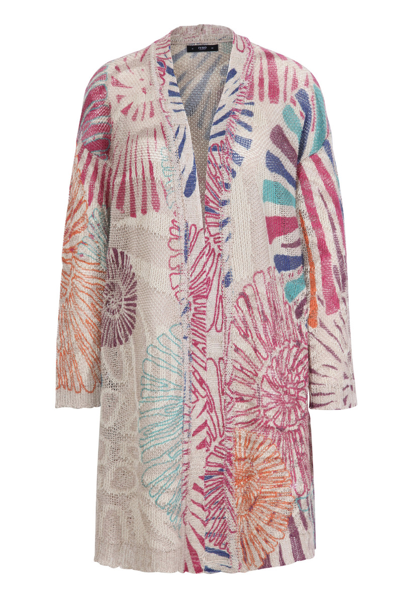 IVKO - Printed Coatigan Sea Shell Motif Blue