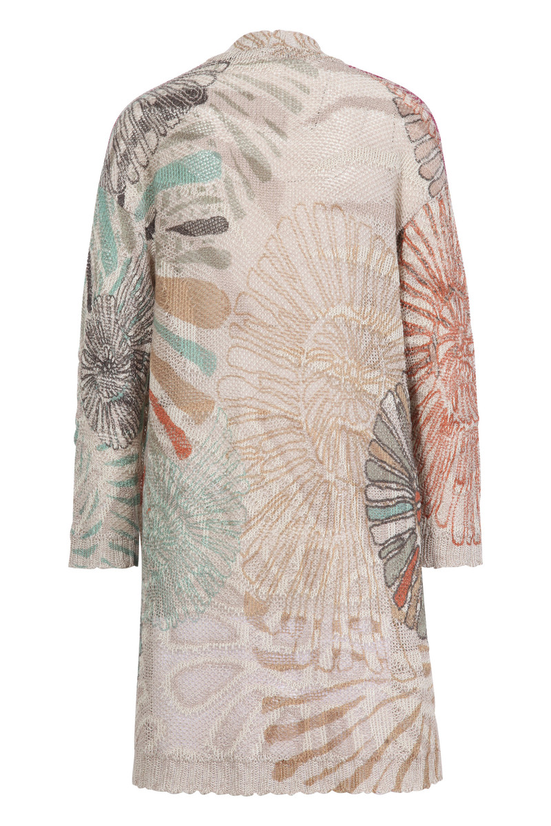 IVKO - Printed Coatigan Sea Shell Motif Off-White