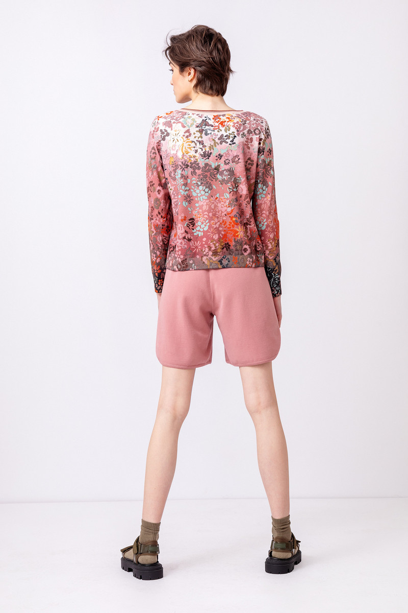 IVKO - Printed Cardigan Floral Motif Chocolate