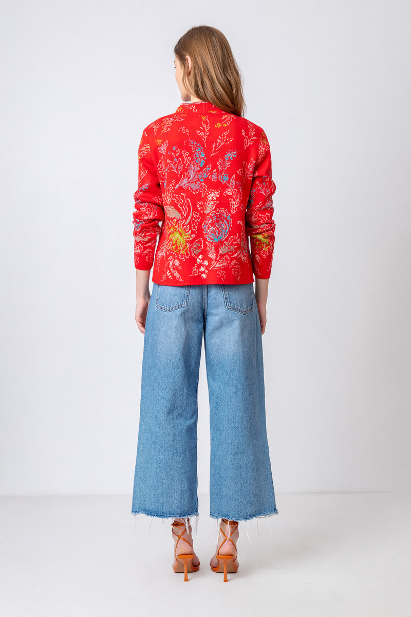 IVKO - Jacquard Jacket Flower Pattern Red