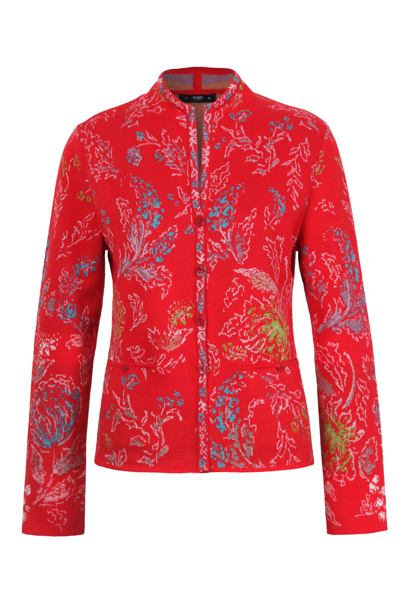 IVKO - Jacquard Jacket Flower Pattern Red