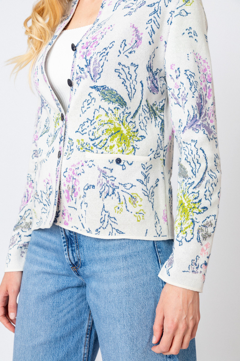 IVKO - Jacquard Jacket Flower Pattern Off-White