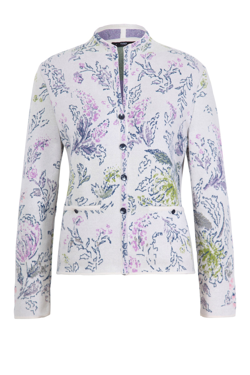 IVKO - Jacquard Jacket Flower Pattern Off-White