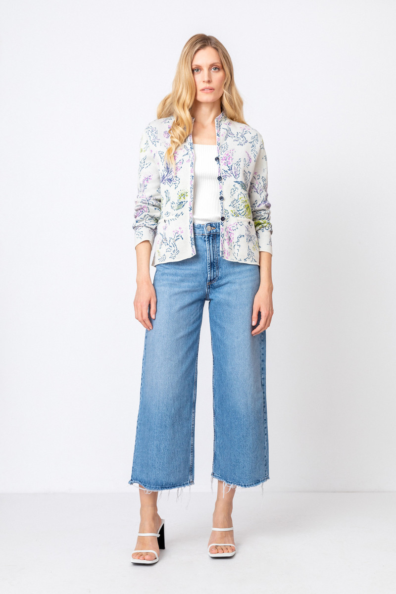 IVKO - Jacquard Jacket Flower Pattern Off-White