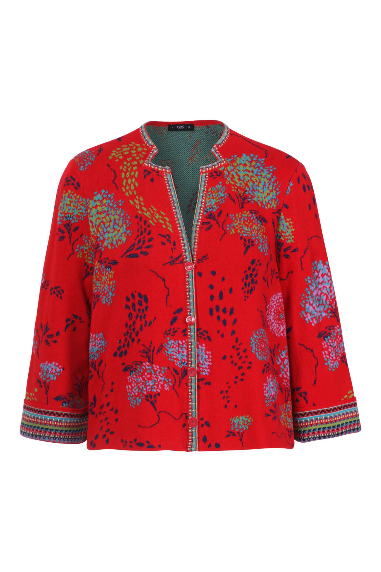 IVKO  Woman IVKO Outlet - Jacquard Jacket Flower Motif Red