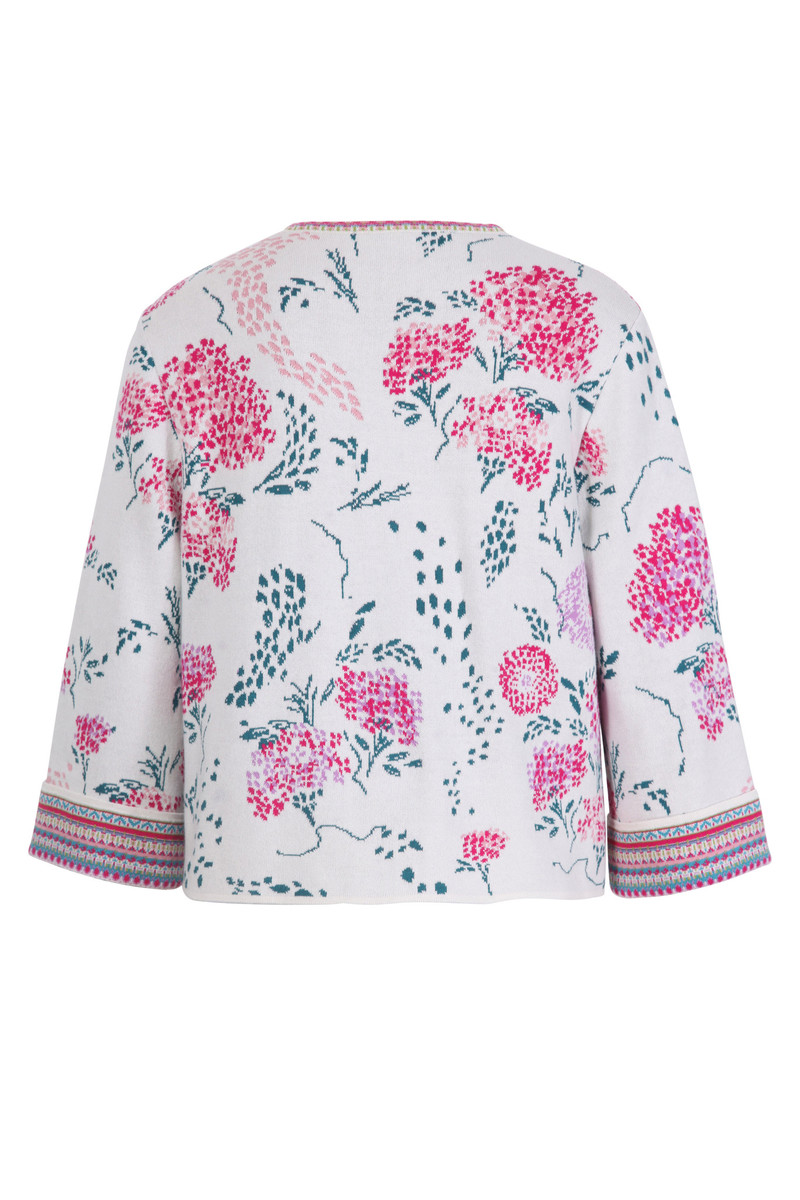 IVKO Outlet - Jacquard Jacket Flower Motif Off-White