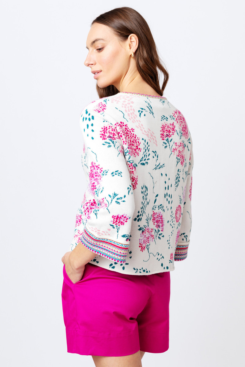 IVKO - Jacquard Jacket Flower Motif Off-White