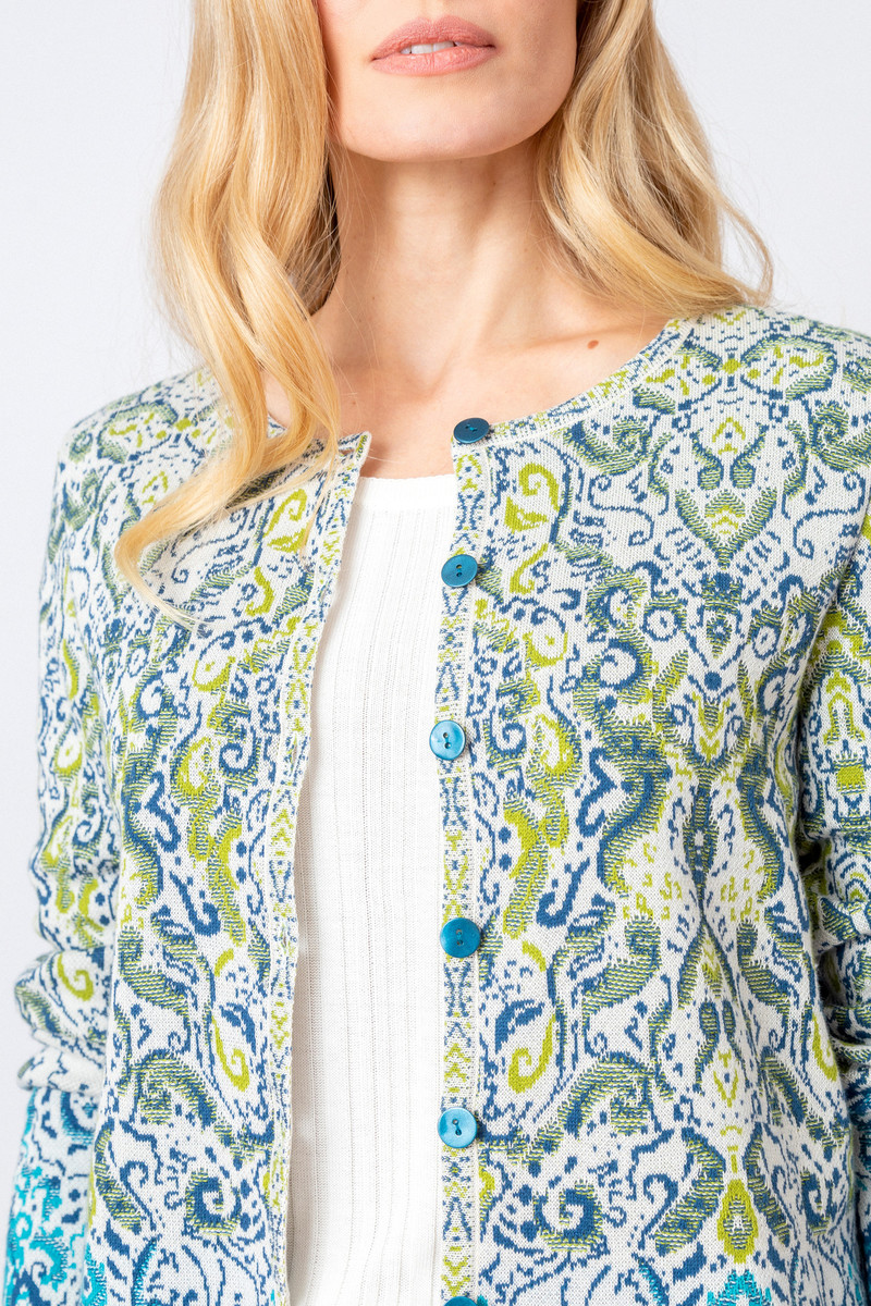 IVKO Outlet - Cardigan Ornament Motif Off-White