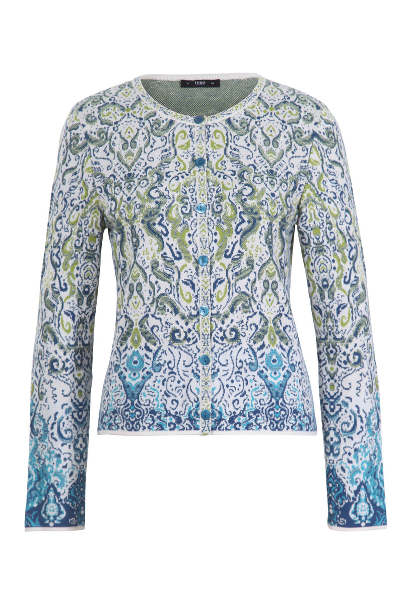 IVKO Outlet - Cardigan Ornament Motif Off-White