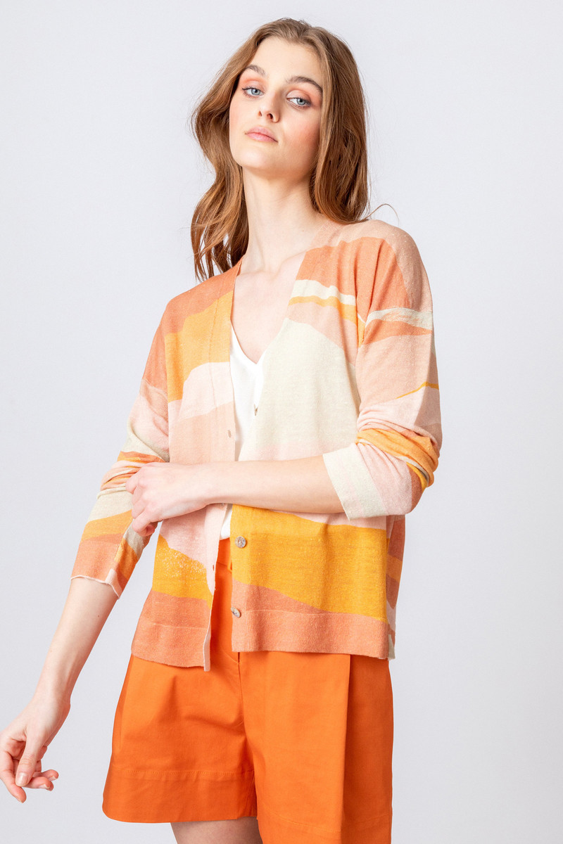 IVKO - Printed Cardigan Graphics Motif Nougat