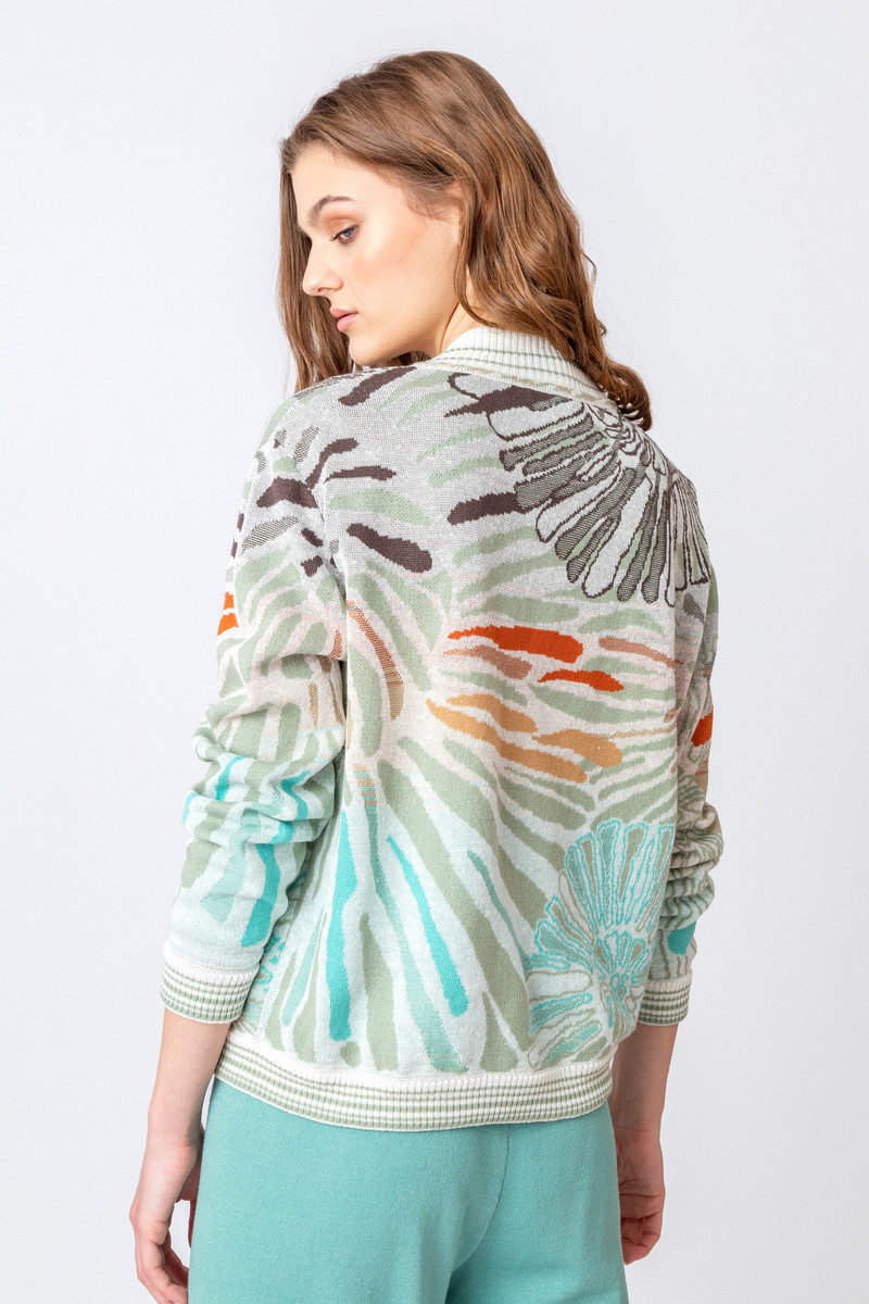 IVKO - Bomber Jacket Sea Shell Motif Off-White