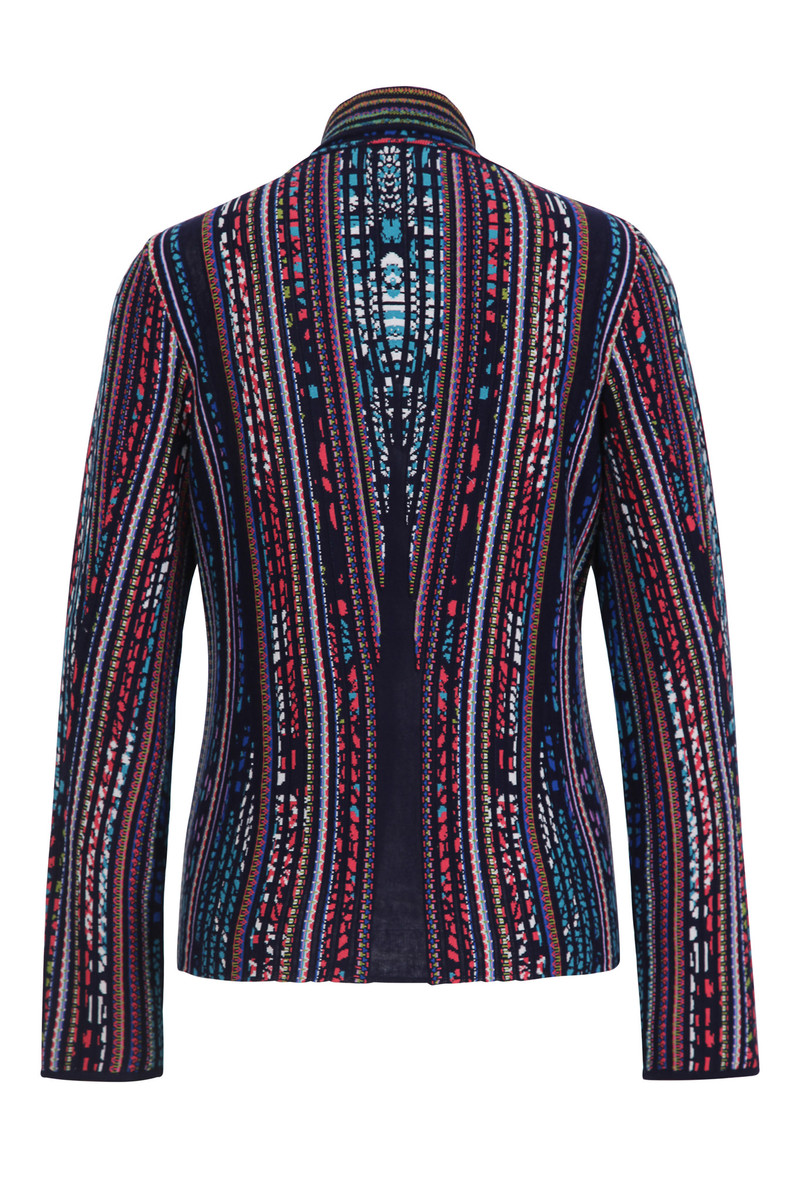 IVKO - V-Neck Jacket Dots Motif Marine