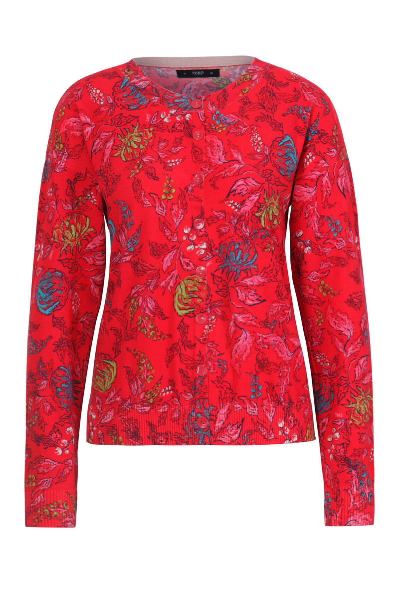 IVKO - Printed Cardigan Floral Motif Red