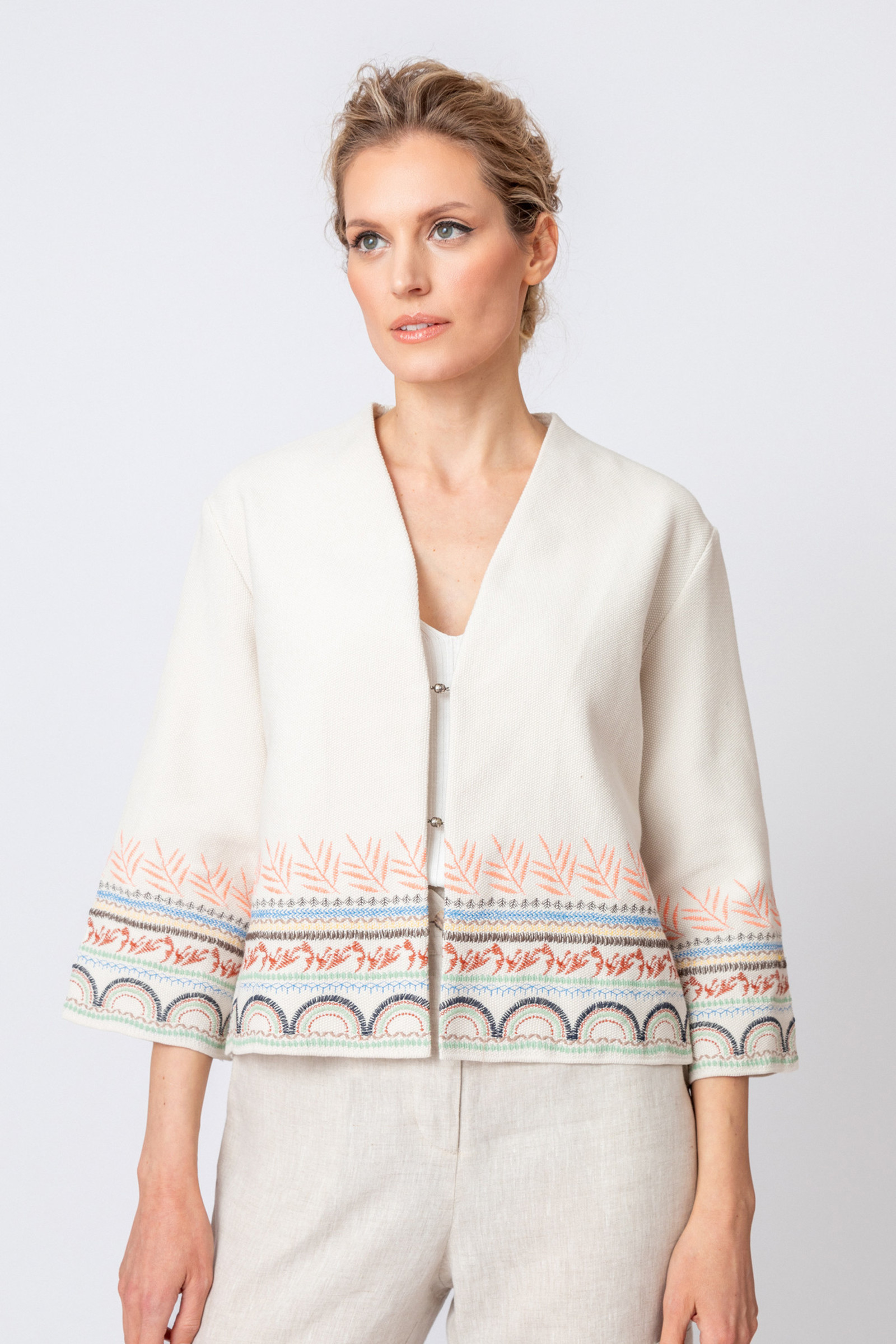 IVKO  Woman IVKO  Outlet - Embroidered Jacket Nomad Motif Off-White