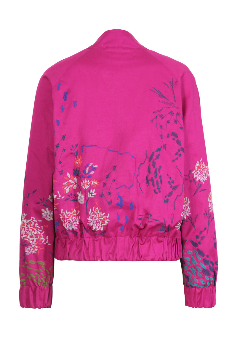 IVKO - Bomber Jacket with Floral Embroidery Magenta