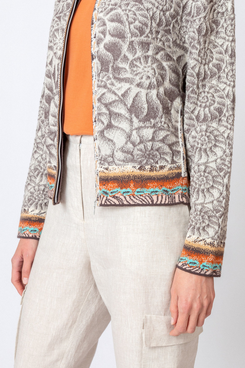 IVKO - Jacquard Cardigan Sea Shell Pattern Off-White