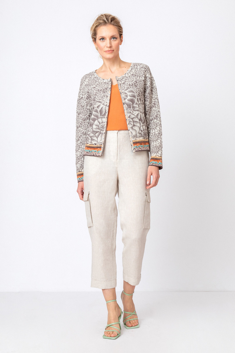 IVKO - Jacquard Cardigan Sea Shell Pattern Off-White
