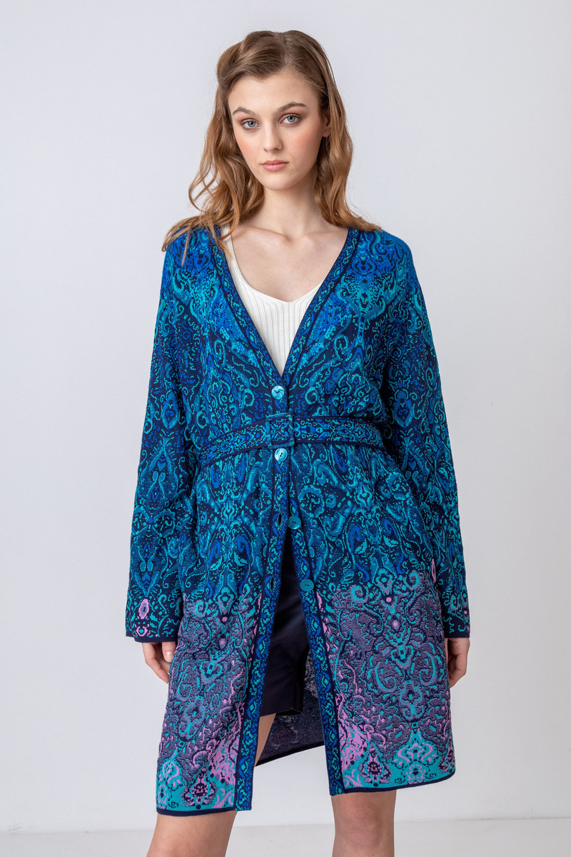 IVKO - Jacquard Cardigan Sea Shell Pattern Off-White