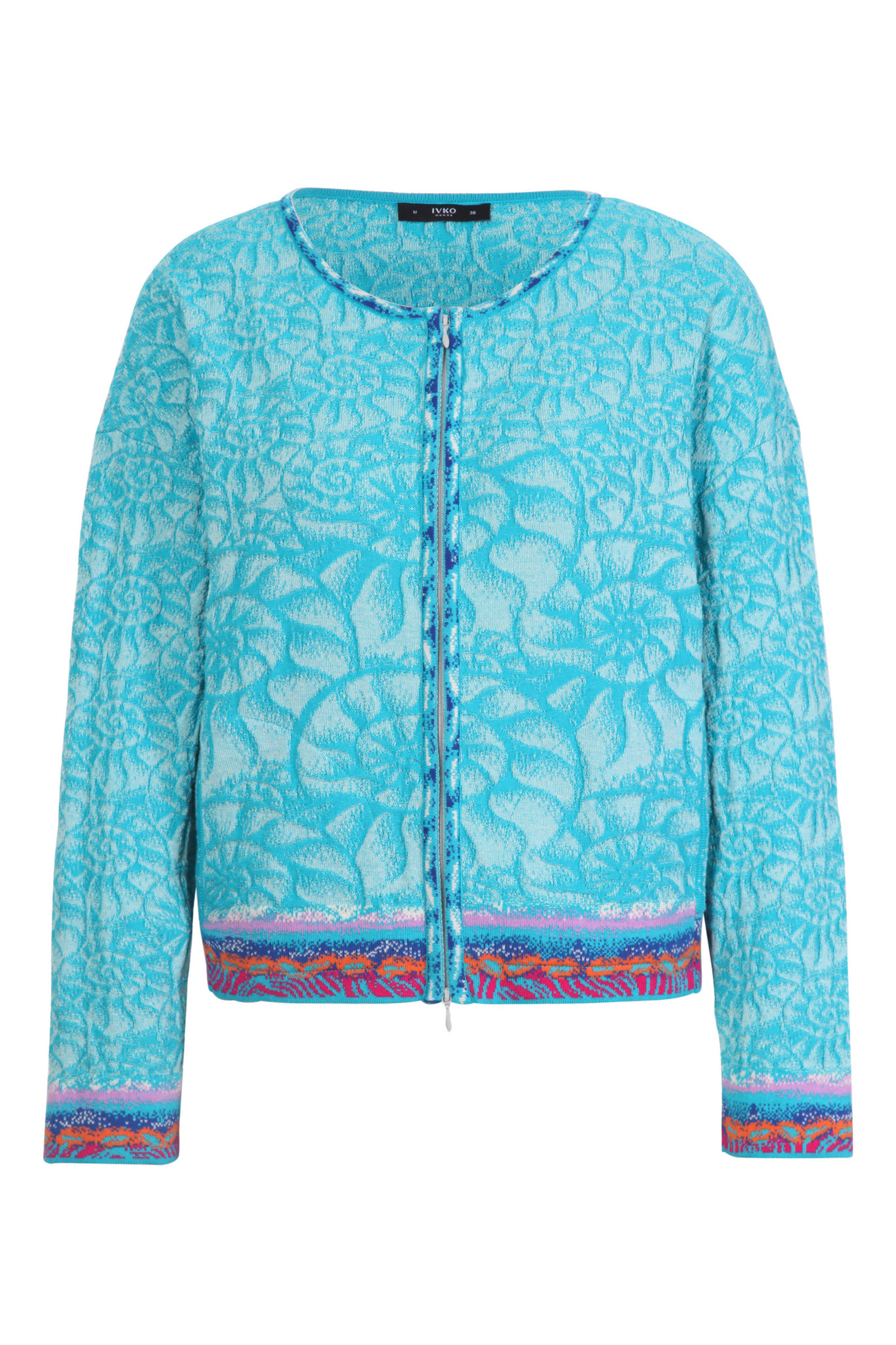 IVKO  Woman IVKO Outlet - Jacquard Cardigan Sea Shell Pattern Blue